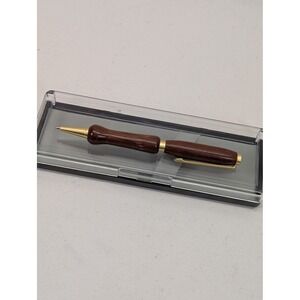 Slimline‎ Twist Pen Jatoba Wood Satin Gold Finish Ballpoint Gift Handmade Boxed
